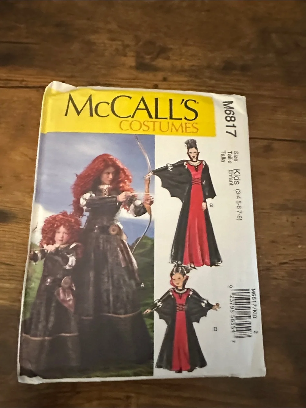 Kids Black & Red Costume Pattern M6817 size 3-8